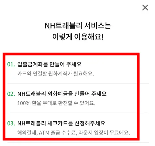 NH트래블리 체크카드